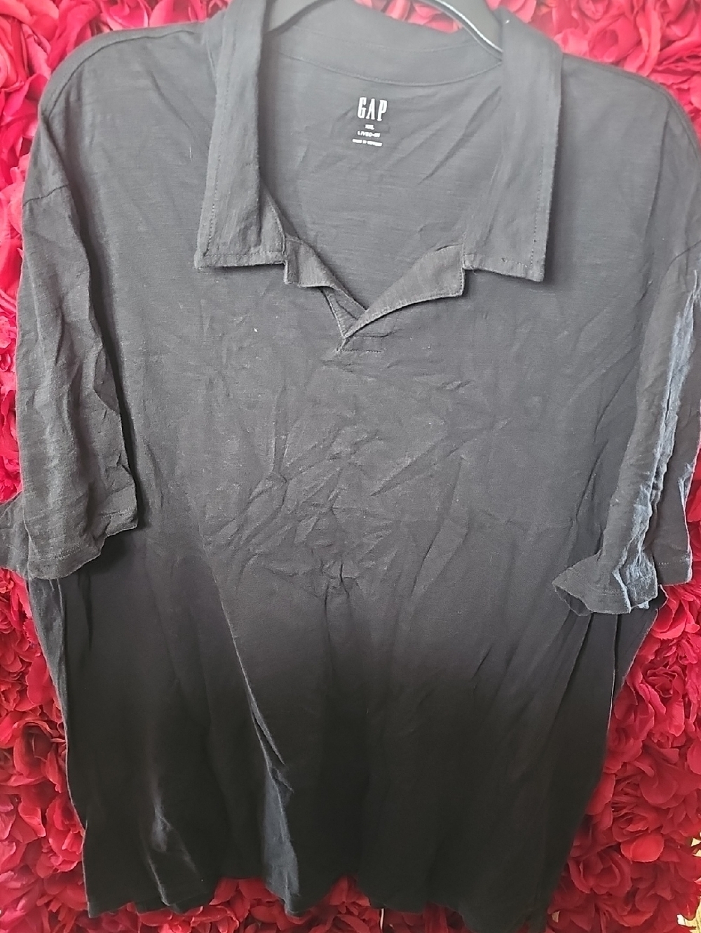 GAP Men’s Black Short-Sleeve Polo Tee Size XXL